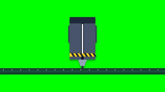 Automated Solder Paste Micro-Jetting Actuator Industrial Vector Animation for Electronics Manufacturing
