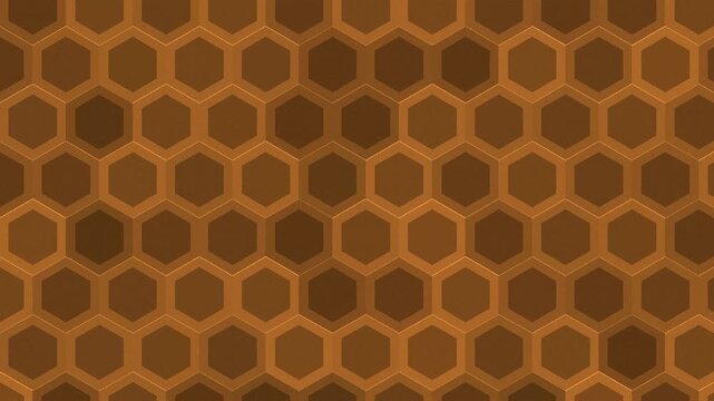 ダークハニーのハニカム模様の背景（斜め方向の動き）