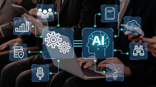 People Engaged with Technology in Business Meeting Showcasing Artificial Intelligence Concepts and Digital Transformations in the Workplace. Entropy.