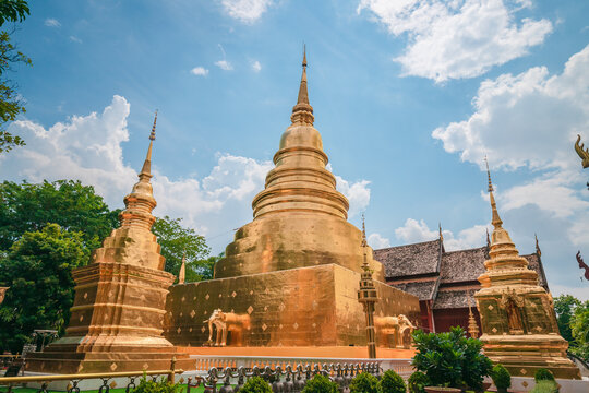 Architecture of Wat Phra Singh in Chiang Mai Old City, Thailand