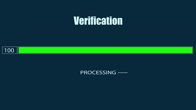Verification process bar for login, profile, and bank personal verification