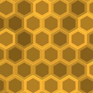 ゴールドのハニカム模様の背景（シームレスループ）