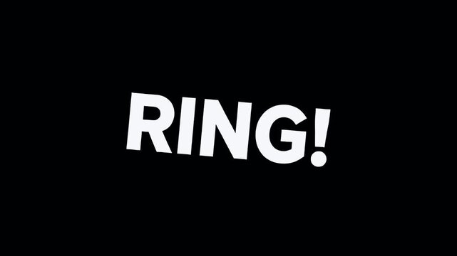 Typography Animations with SWOOSH DING PING RING TICK TOCK on Black Background