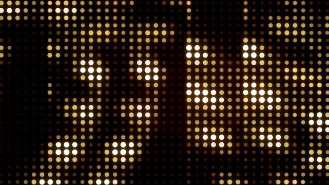 Golden LED Dot Matrix Light Wall Flashing Background Loop