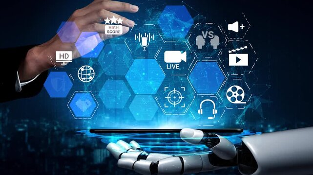 Gaming icons show online gaming, game streaming, and interactive play. Gaming supports esports, game community, and digital gaming experience. Funnel