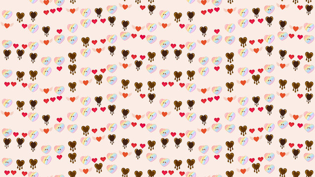 Pattern of various heart shapes