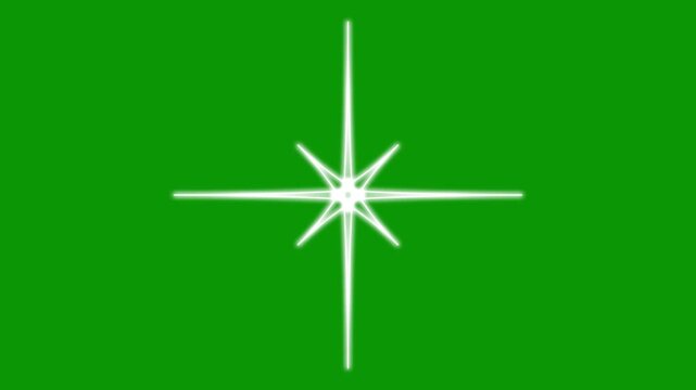 Twinkling stars 4K animation, shiny glowing stars overlay, fairy twinkle sparkle stars on green screen background, glittering light effect, vector doodle style blinking star for festive holiday event