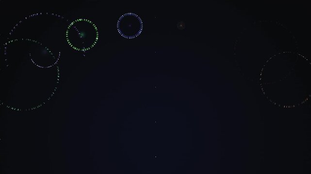 Chrono Firework Nebula Arch with Delicate Colorful Circular Light Trails