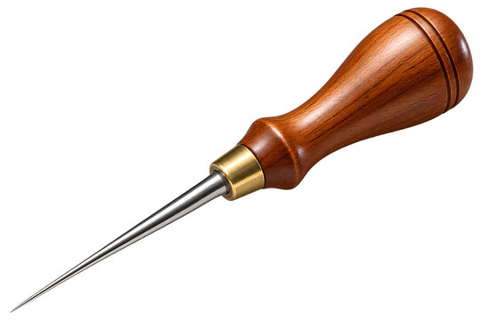 Wood-handled leatherworking awl