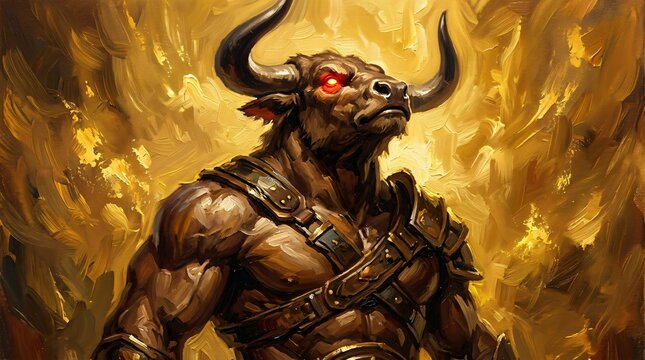 Mythical bull man creature power strength