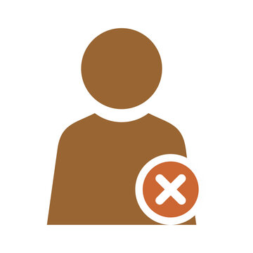 Remove User Icon, Delete Contact Avatar, Block Profile Silhouette Vector Concept for UI UX Design