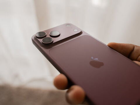 iPhone 18 Pro Max in Elegant Burgundy Colour Showcased in hand in Bangalore, India, on October 04, 2026
