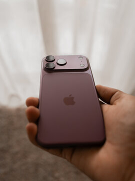 iPhone 18 Pro Max in Elegant Burgundy Colour Showcased in hand in Bangalore, India, on October 04, 2026