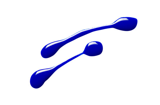 A sample of blue nail polish. Isolated on a white background.
