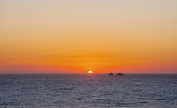 Sunset over Parikia Bay, Parikia, Paros Island, Cyclades, Greece