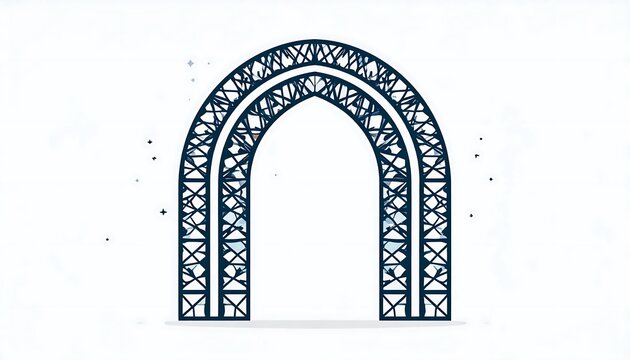 Minimalist black and white archway architectural design element.