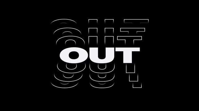 Out cricket text animation, kinetic out cricket text typography 4K