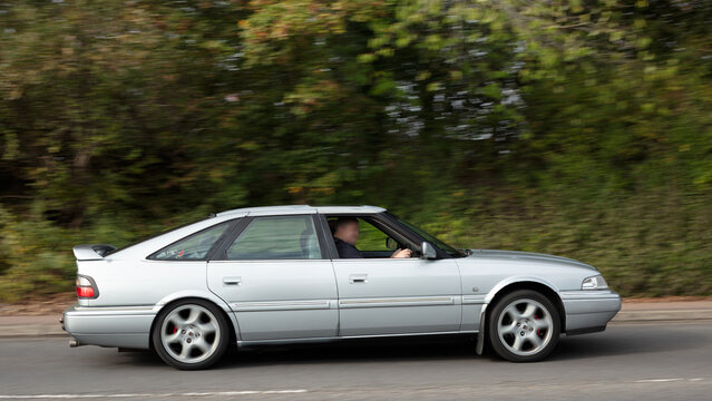 Milton Keynes; UK - Sept. 27th 2026: 1999 Rover 825   classic car driving on a British road