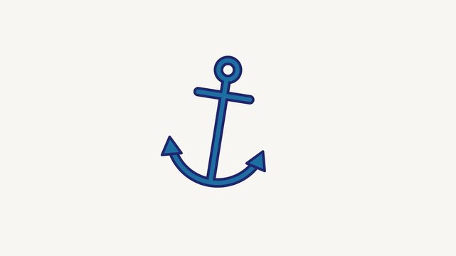 Animated flat anchor icon in a minimal vector style, blue and azure on a bright light background. Smooth 4K seamless loop with the symbol isolated in the centre of the frame, leaving room for text. Wi