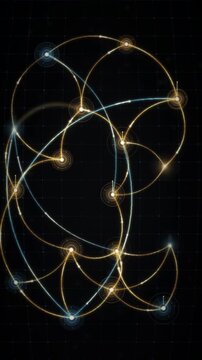 Global currency flow network with glowing value streams arcing between financial hubs seamless loop in bright navy tones vertical 9:16