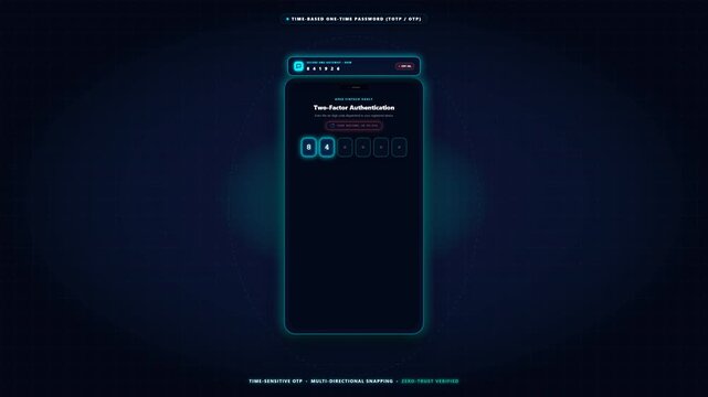 Online mobile security multifactor 2fa Otp Verification Fintech Auth 4K