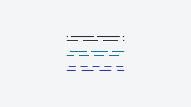 Seamless 4K looping animation of a flat fog lines icon in blue and azure, centred on a clean light background with plenty of copy space. Simple two tone vector shapes and smooth motion. Horizontal 16: