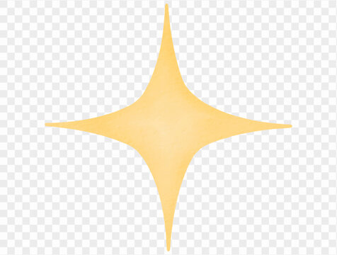 Golden sparkle star, watercolor Halloween decoration Vector.