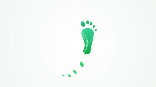 Eco-friendly Green Footprint Vector Logo Design for Ecological Trail and Nature Conservation