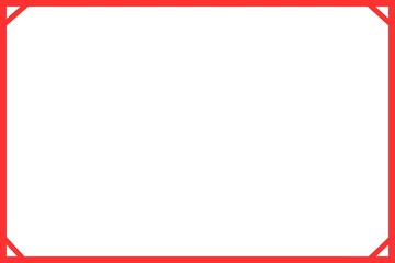 Obraz premium Classic Red Ornamental Border Frame, Minimal Elegant Design with White Background, Unique Frame