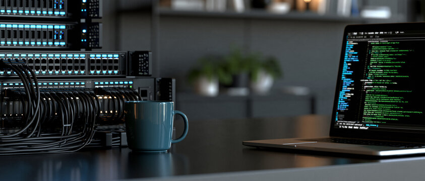 Software Developer Workspace Desk Setup Banner