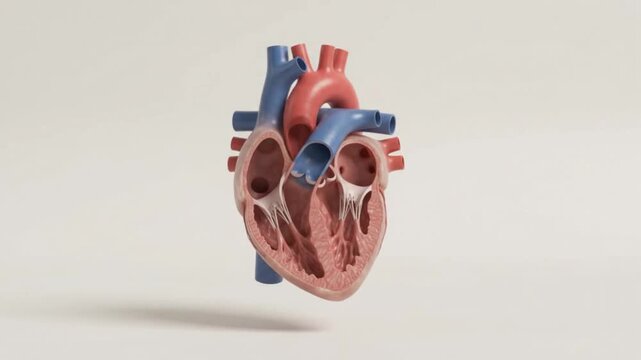 Human Heart Anatomy and Blood Flow Medical Visualization Animation