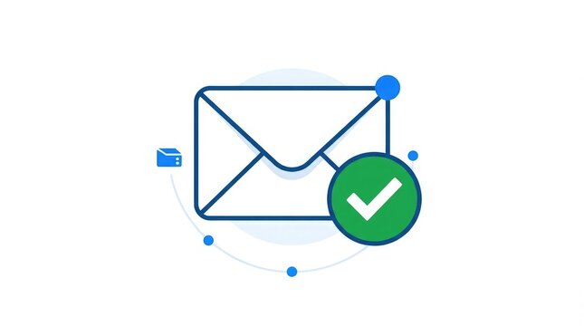 Email envelope icon with green checkmark