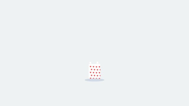 Animated Birthday Cake with Red Candles Celebration Party Joyful Concept