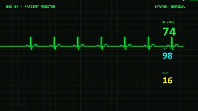 Vital Signs Monitor EKG Heartbeat Medical Display Vital Statistics