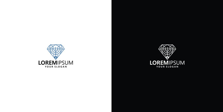 Elegant diamond logo design with placeholder text for a luxury brand or jewelry business