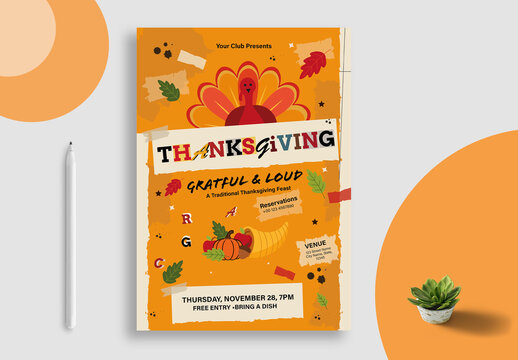 Modern Elegant Thanksgiving Flyer Design