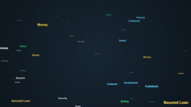 Abstract Financial Concepts Word Cloud Animation Business Money Investment Security