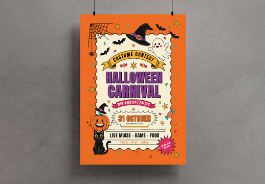 Halloween Carnival Poster Template