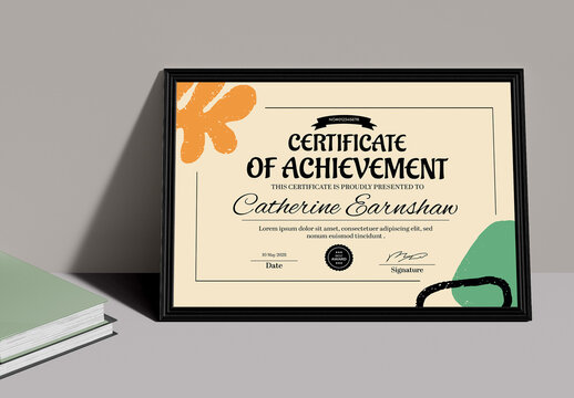 Modern Certificate Of Achievement Template