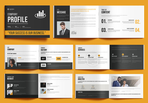 Modern Corporate Company Profile Landscape Brochure Template