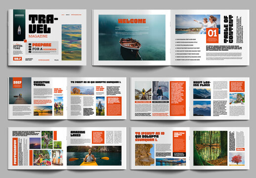 Travel Magazine Template Layout