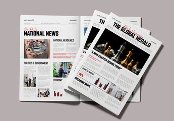 Newspaper Design Template for Editorial and News Publication