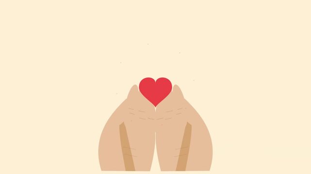 Animated illustration of two hands forming a heart shape with a red heart icon
