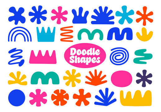 Colorful Doodle Shapes Set