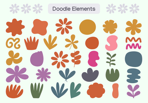 Hand Drawn Doodle Elements Set