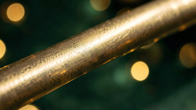 Brass metal rail texture for upscale bar design background