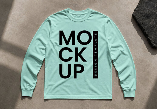 Long Sleeve T Shirt Mockup Front View