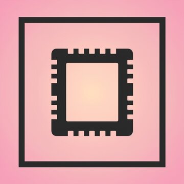 Computer processor chip icon design
