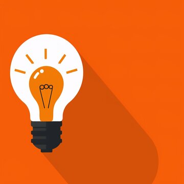 Light bulb icon with copy space