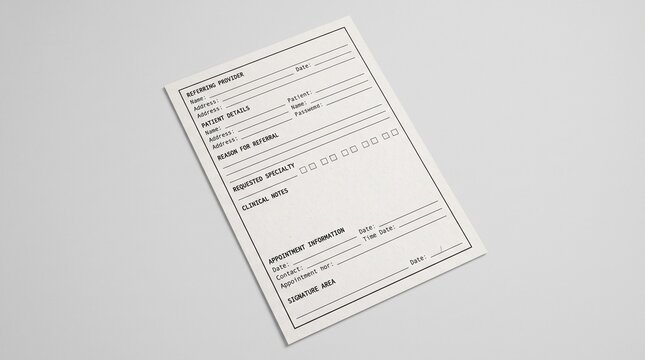 Medical prescription form on neutral surface top view.